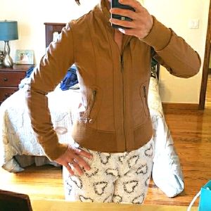 Forever 21 Faux leather Brown Bomber Jacket